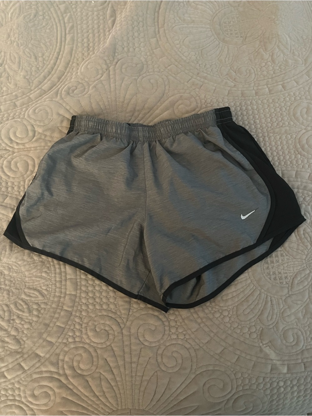 Nike Girl’s Grey Athletic Shorts with Black Trim